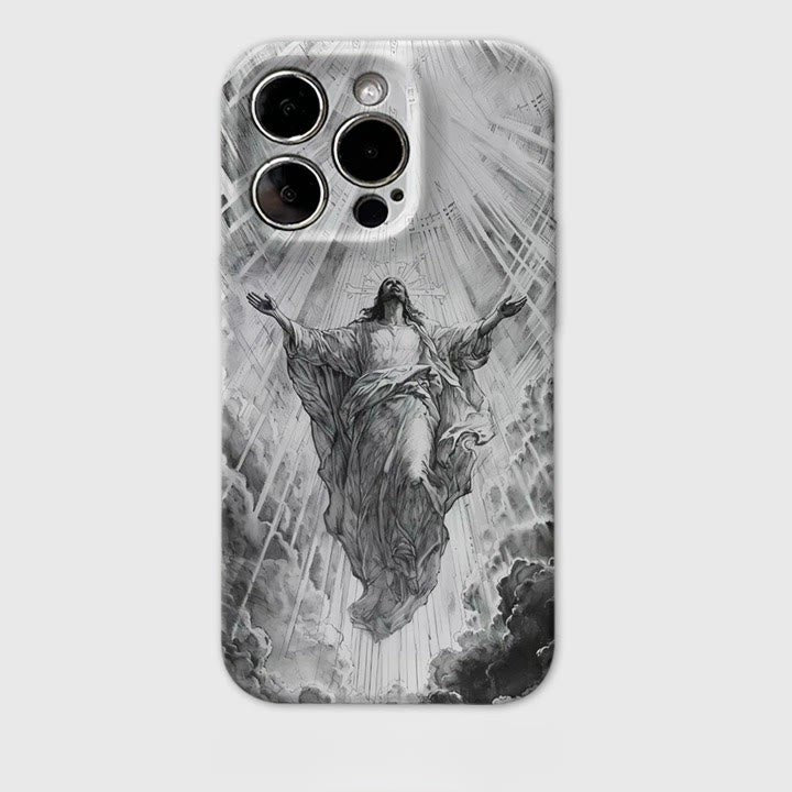 Christianartworkshop Coque de téléphone « L'Ascension du Christ et la lumière céleste » : symbole de l'espoir éternel - image 2