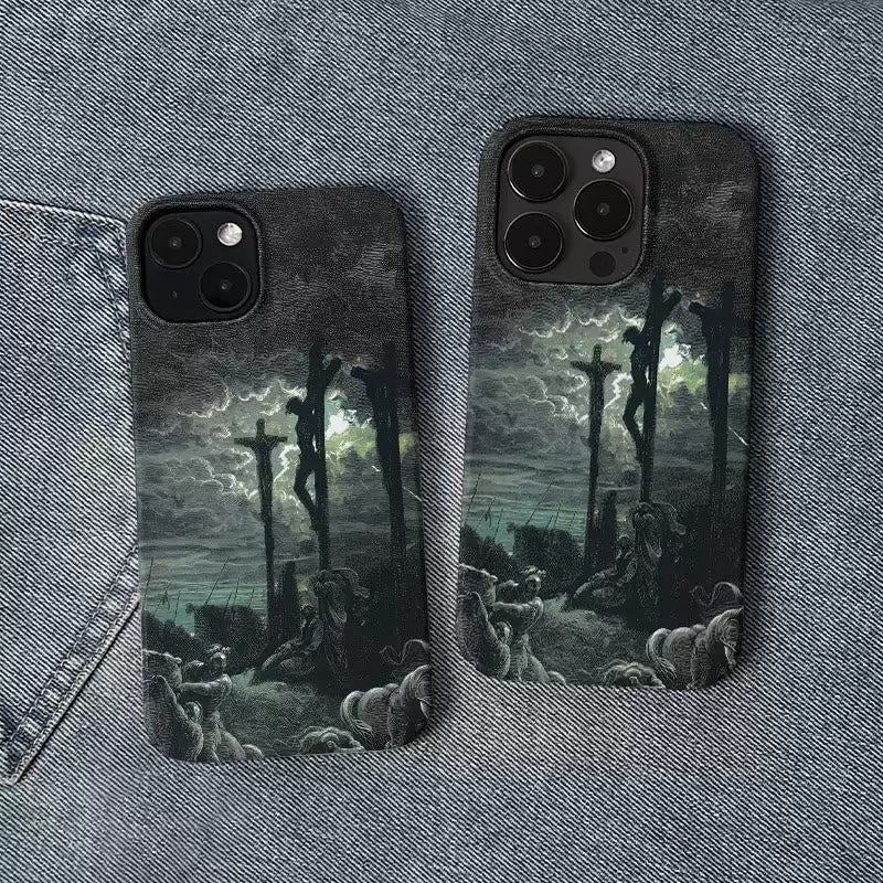 Christianartworkshop Coque de téléphone vintage illustrée d'une crucifixion biblique - image 1