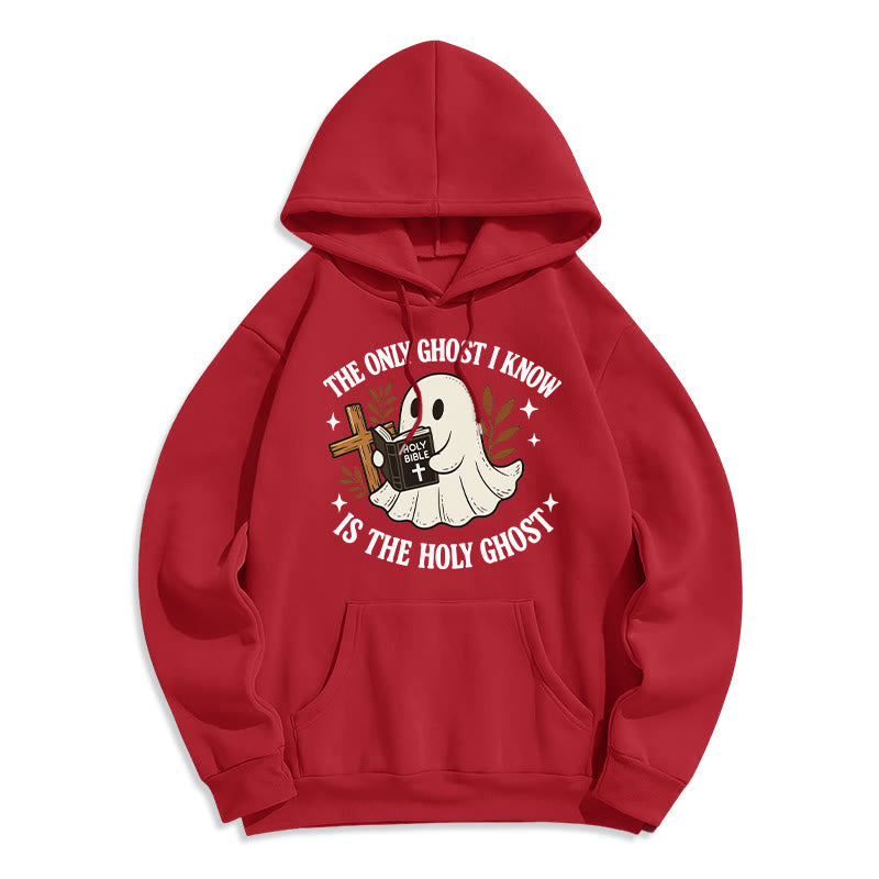 Christianartworkshop Sweat à capuche en polyester doublé polaire « Sans fantômes sauf le Saint » - Rouge - 2XL - image 8