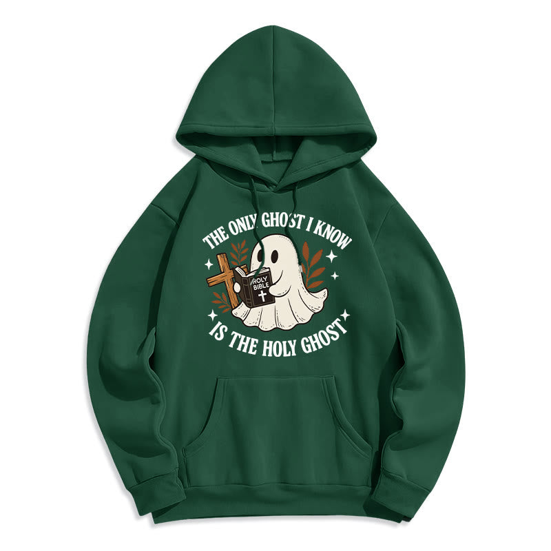 Christianartworkshop Sweat à capuche en polyester doublé polaire « Sans fantômes sauf le Saint » - Vert - 2XL - image 7