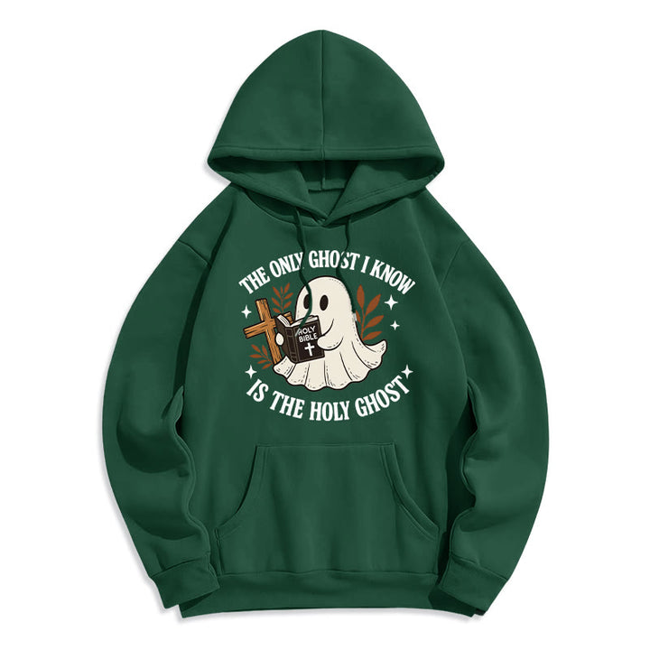 Christianartworkshop Sweat à capuche en polyester doublé polaire « Sans fantômes sauf le Saint » - Vert - 2XL - image 7