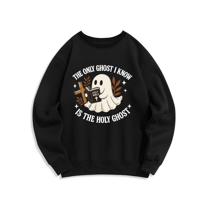 Sweat-shirt en polyester doublé polaire « Christianartworkshop Ghost-Free Except the Holy One » - Noir - 2XL - image 5