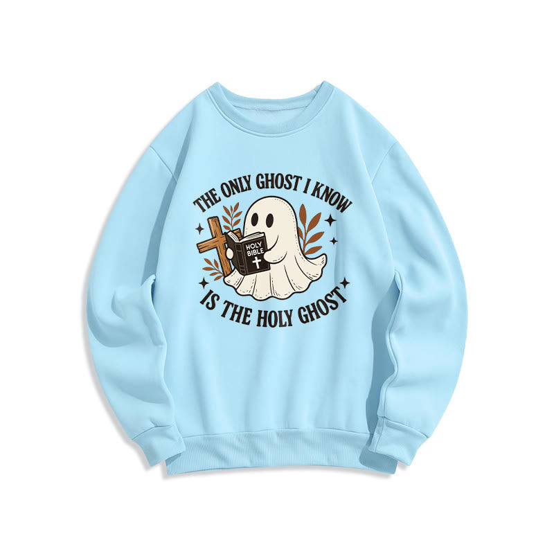 Sweat-shirt en polyester doublé polaire « Christianartworkshop Ghost-Free Except the Holy One » - Bleu - 2XL - image 2