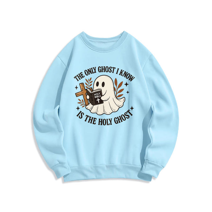 Sweat-shirt en polyester doublé polaire « Christianartworkshop Ghost-Free Except the Holy One » - Bleu - 2XL - image 2
