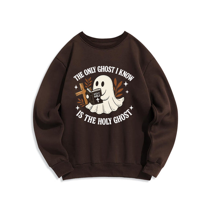 Sweat-shirt en polyester doublé polaire « Christianartworkshop Ghost-Free Except the Holy One » - Brun - 2XL - image 6