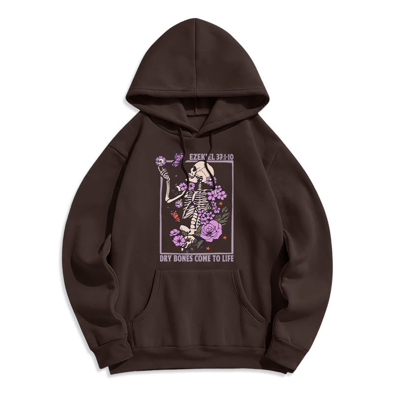 Christianartworkshop Dry Bones Rise in Faith Sweat à capuche en polyester doublé polaire - Brun - 2XL - image 7