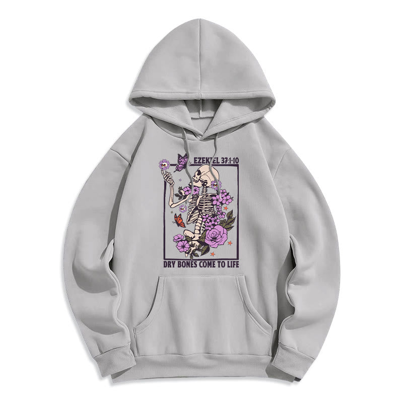 Christianartworkshop Dry Bones Rise in Faith Sweat à capuche en polyester doublé polaire - Gris - 2XL - image 2