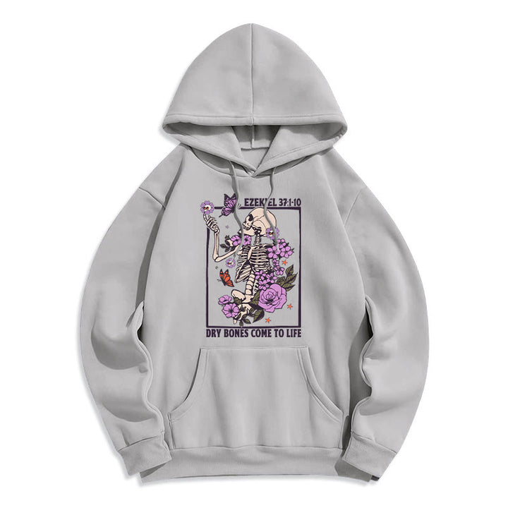 Christianartworkshop Dry Bones Rise in Faith Sweat à capuche en polyester doublé polaire - Gris - 2XL - image 2