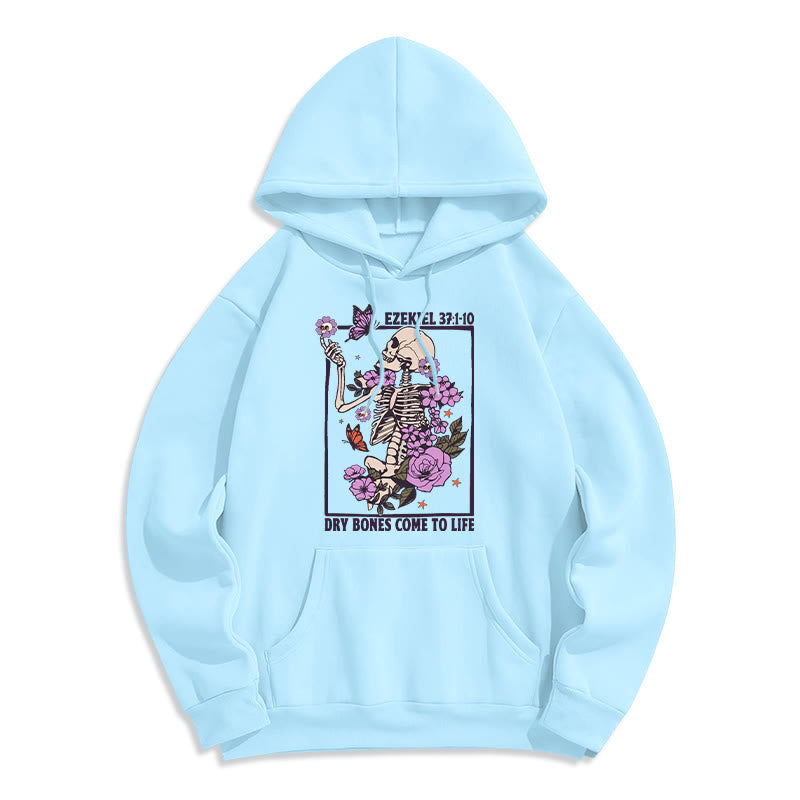 Christianartworkshop Dry Bones Rise in Faith Sweat à capuche en polyester doublé polaire - Bleu - 2XL - image 4
