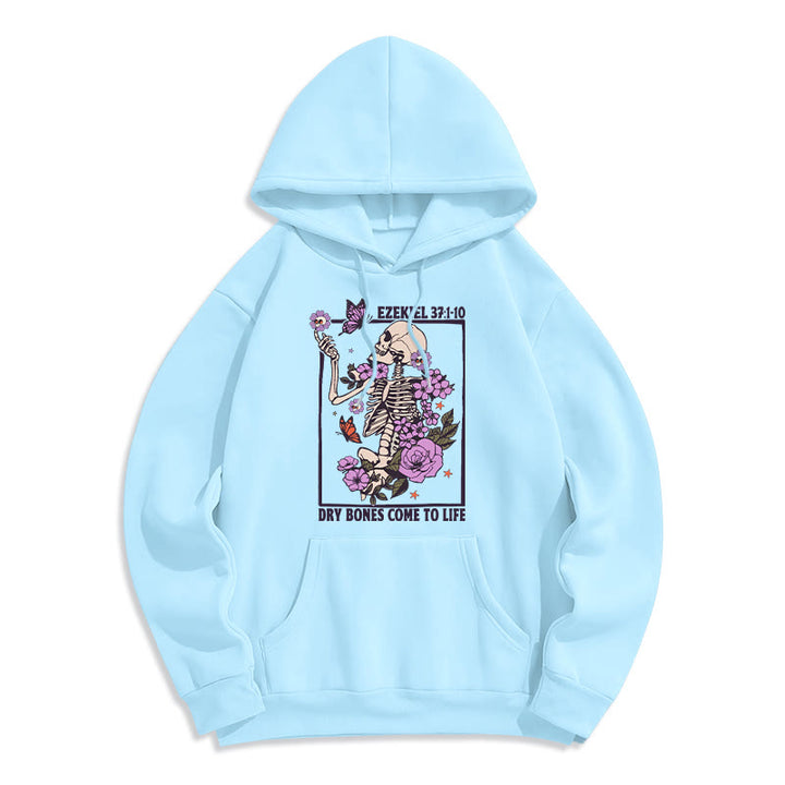 Christianartworkshop Dry Bones Rise in Faith Sweat à capuche en polyester doublé polaire - Bleu - 2XL - image 4