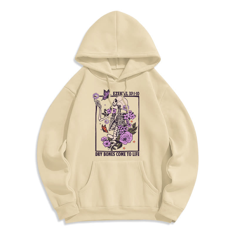 Christianartworkshop Dry Bones Rise in Faith Sweat à capuche en polyester doublé polaire - Beige - 2XL - image 3
