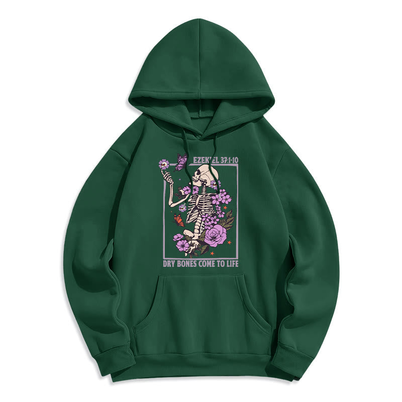 Christianartworkshop Dry Bones Rise in Faith Sweat à capuche en polyester doublé polaire - Vert - 2XL - image 6