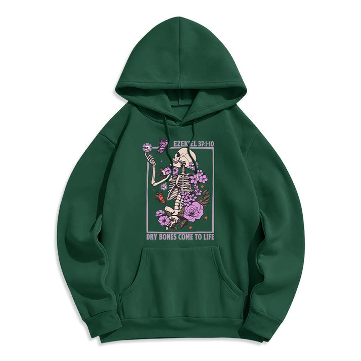 Christianartworkshop Dry Bones Rise in Faith Sweat à capuche en polyester doublé polaire - Vert - 2XL - image 6