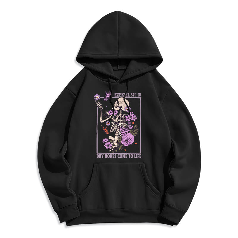Christianartworkshop Dry Bones Rise in Faith Sweat à capuche en polyester doublé polaire - Noir - 2XL - image 0