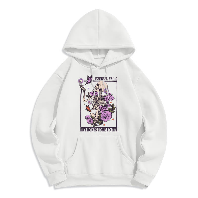 Christianartworkshop Dry Bones Rise in Faith Sweat à capuche en polyester doublé polaire - Blanc - 2XL - image 1