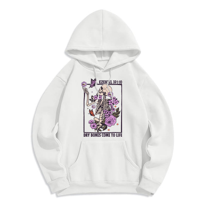 Christianartworkshop Dry Bones Rise in Faith Sweat à capuche en polyester doublé polaire - Blanc - 2XL - image 1