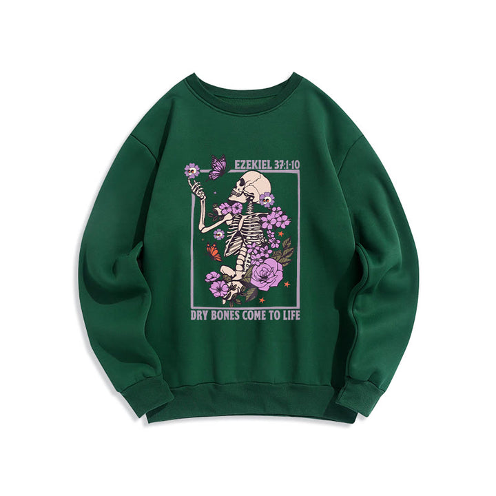 Sweat-shirt en polyester doublé polaire « Dry Bones Rise in Faith » de Christianartworkshop - Vert - 2XL - image 4