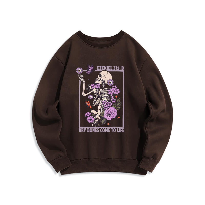 Sweat-shirt en polyester doublé polaire « Dry Bones Rise in Faith » de Christianartworkshop - Brun - 2XL - image 5