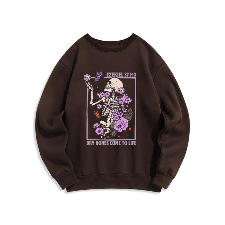 Sweat-shirt en polyester doublé polaire « Dry Bones Rise in Faith » de Christianartworkshop - Brun - 2XL - image 5