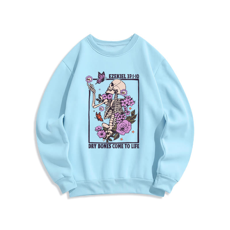 Sweat-shirt en polyester doublé polaire « Dry Bones Rise in Faith » de Christianartworkshop - Bleu - 2XL - image 2