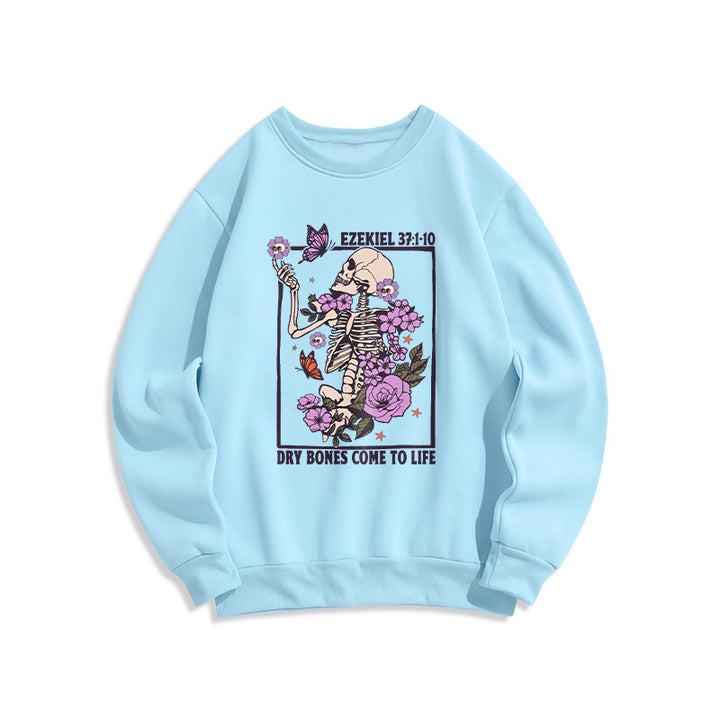 Sweat-shirt en polyester doublé polaire « Dry Bones Rise in Faith » de Christianartworkshop - Bleu - 2XL - image 2