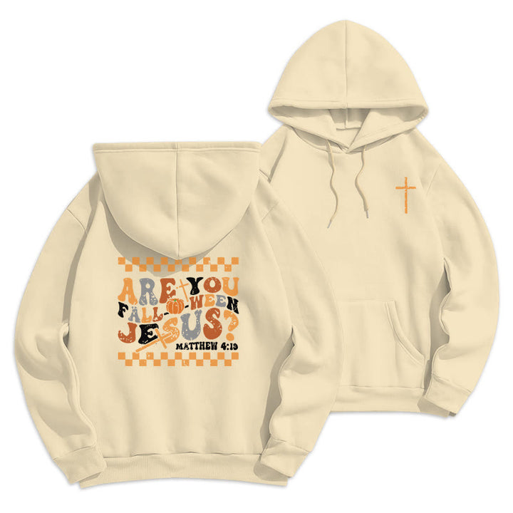 Christianartworkshop Suivez Jésus cet automne. Sweat à capuche en polyester doublé polaire Matthieu 419 - Beige - 2XL - image 2