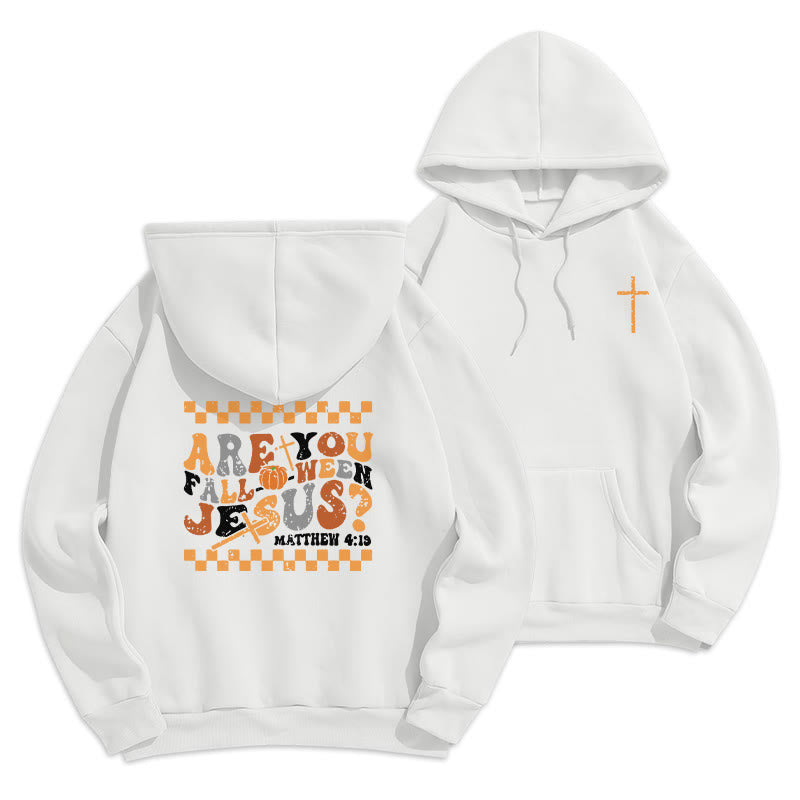 Christianartworkshop Suivez Jésus cet automne. Sweat à capuche en polyester doublé polaire Matthieu 419 - Blanc - 2XL - image 3