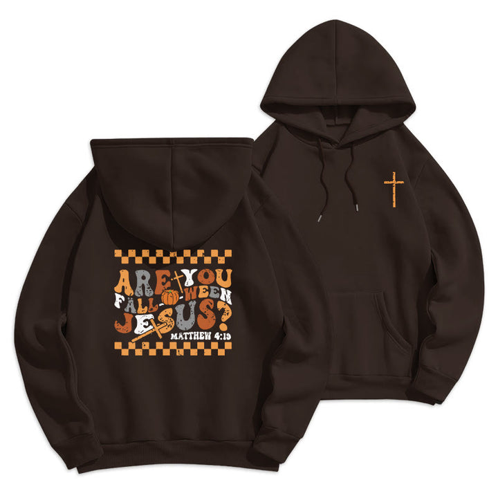 Christianartworkshop Suivez Jésus cet automne. Sweat à capuche en polyester doublé polaire Matthieu 419 - Brun - 2XL - image 7
