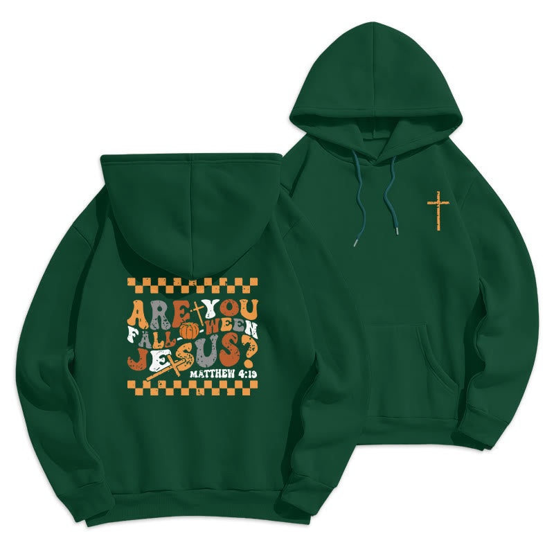 Christianartworkshop Suivez Jésus cet automne. Sweat à capuche en polyester doublé polaire Matthieu 419 - Vert - 2XL - image 5