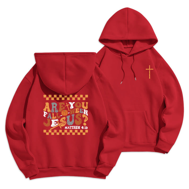 Christianartworkshop Suivez Jésus cet automne. Sweat à capuche en polyester doublé polaire Matthieu 419 - Rouge - 2XL - image 6