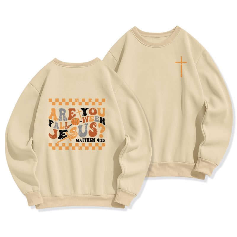 Christianartworkshop Suivez Jésus cet automne Sweat-shirt en polyester doublé polaire Matthieu 419 - Beige - 2XL - image 0