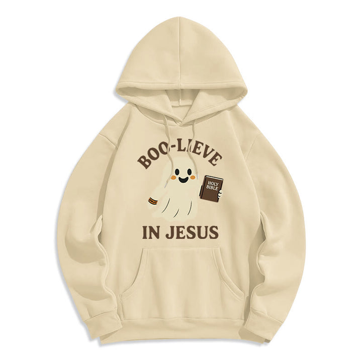 Christianartworkshop Sweat à capuche en polyester doublé polaire Boo-Lieve in Jesus Faith Over Fear - Beige - 2XL - image 8
