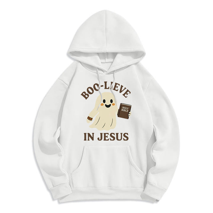 Christianartworkshop Sweat à capuche en polyester doublé polaire Boo-Lieve in Jesus Faith Over Fear - Blanc - 2XL - image 6