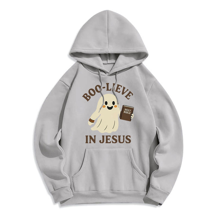 Christianartworkshop Sweat à capuche en polyester doublé polaire Boo-Lieve in Jesus Faith Over Fear - Gris - 2XL - image 5