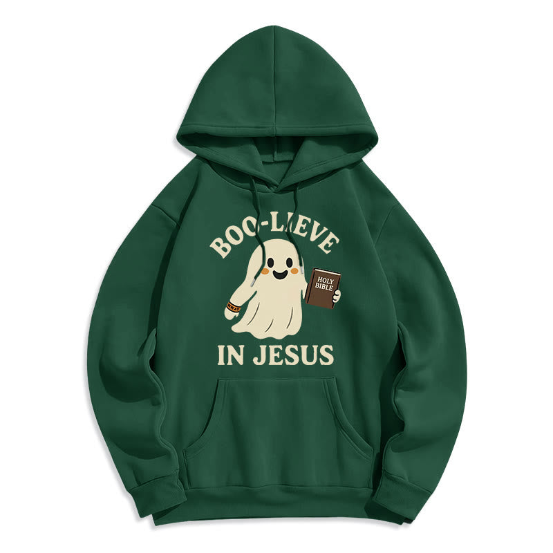 Christianartworkshop Sweat à capuche en polyester doublé polaire Boo-Lieve in Jesus Faith Over Fear - Vert - 2XL - image 3