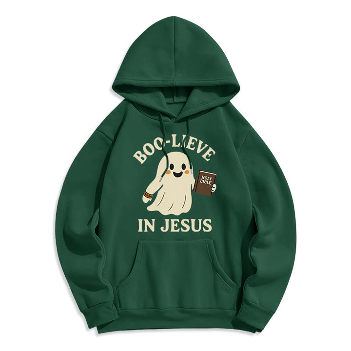Christianartworkshop Sweat à capuche en polyester doublé polaire Boo-Lieve in Jesus Faith Over Fear - Vert - 2XL - image 3