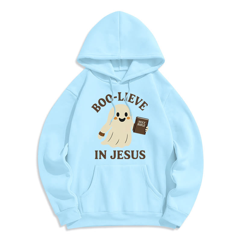 Christianartworkshop Sweat à capuche en polyester doublé polaire Boo-Lieve in Jesus Faith Over Fear - Bleu - 2XL - image 7