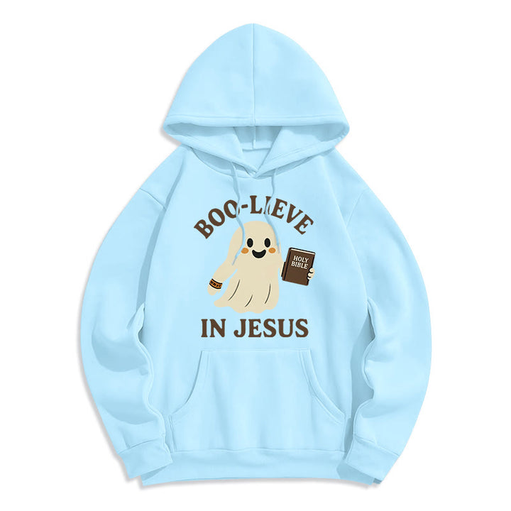 Christianartworkshop Sweat à capuche en polyester doublé polaire Boo-Lieve in Jesus Faith Over Fear - Bleu - 2XL - image 7