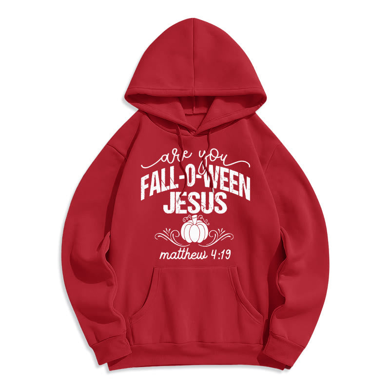 Christianartworkshop Automne pour Jésus Citrouille Foi Sweat à capuche en polyester doublé polaire - Rouge - 2XL - image 2