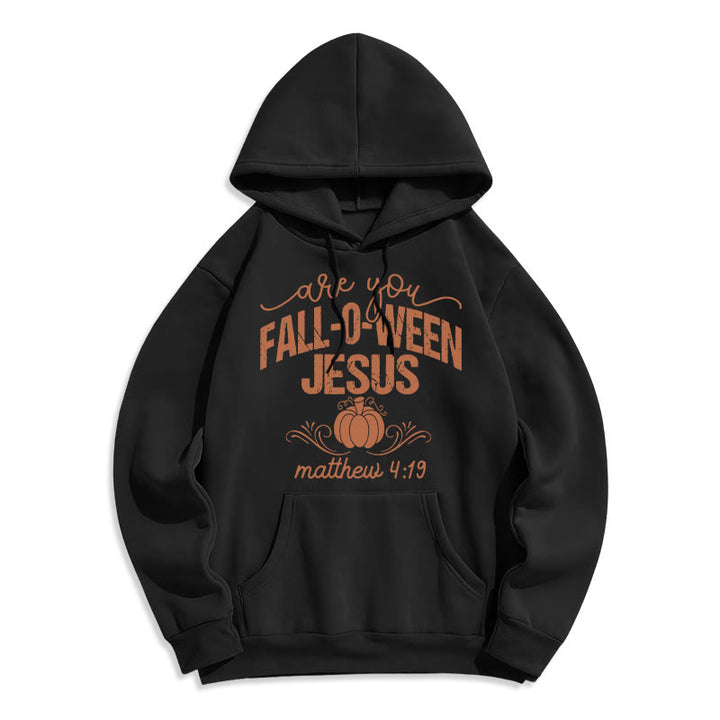 Christianartworkshop Automne pour Jésus Citrouille Foi Sweat à capuche en polyester doublé polaire - Noir - 2XL - image 5