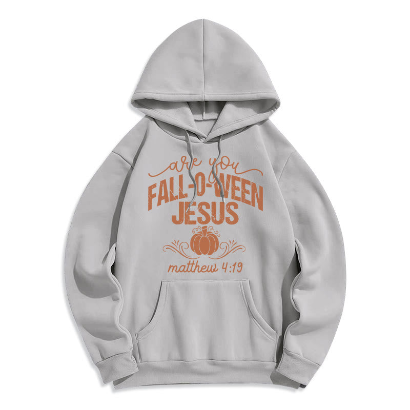 Christianartworkshop Automne pour Jésus Citrouille Foi Sweat à capuche en polyester doublé polaire - Gris - 2XL - image 3