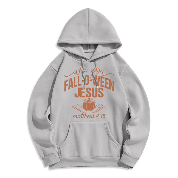 Christianartworkshop Automne pour Jésus Citrouille Foi Sweat à capuche en polyester doublé polaire - Gris - 2XL - image 3