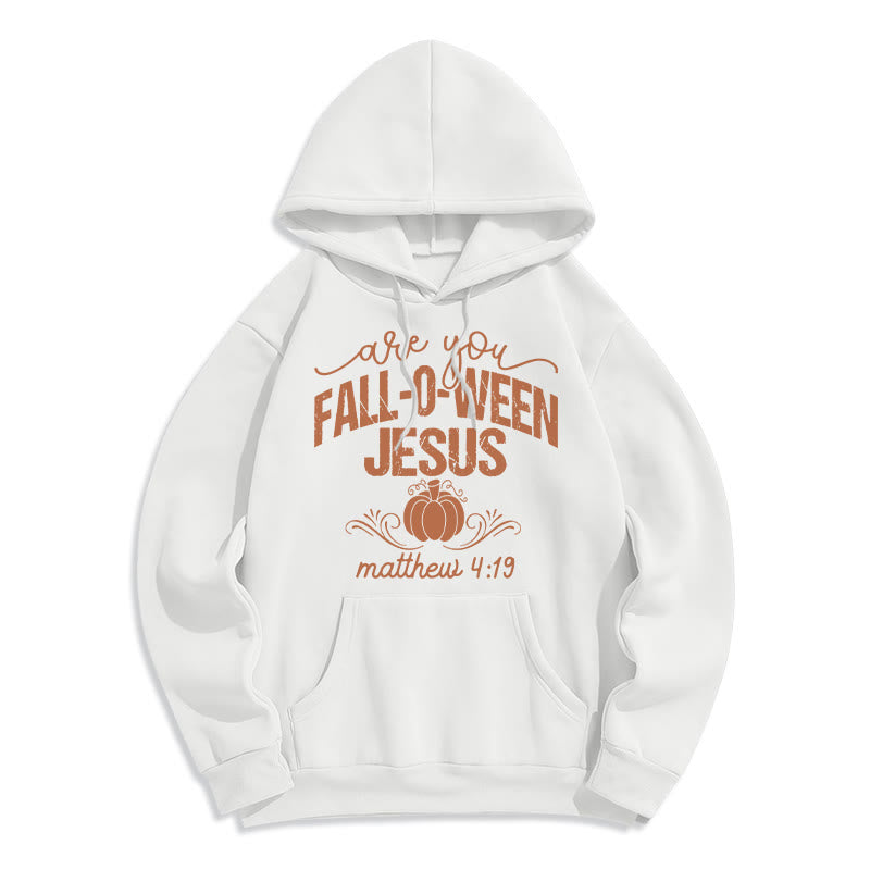 Christianartworkshop Automne pour Jésus Citrouille Foi Sweat à capuche en polyester doublé polaire - Blanc - 2XL - image 1