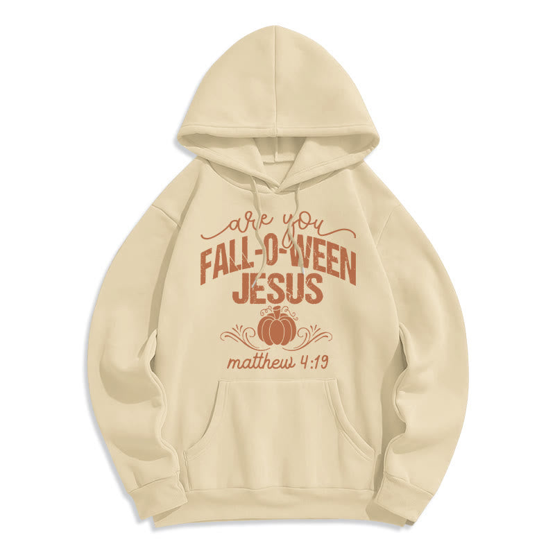 Christianartworkshop Automne pour Jésus Citrouille Foi Sweat à capuche en polyester doublé polaire - Beige - 2XL - image 4
