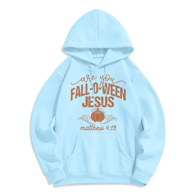 Christianartworkshop Automne pour Jésus Citrouille Foi Sweat à capuche en polyester doublé polaire - Bleu - 2XL - image 0