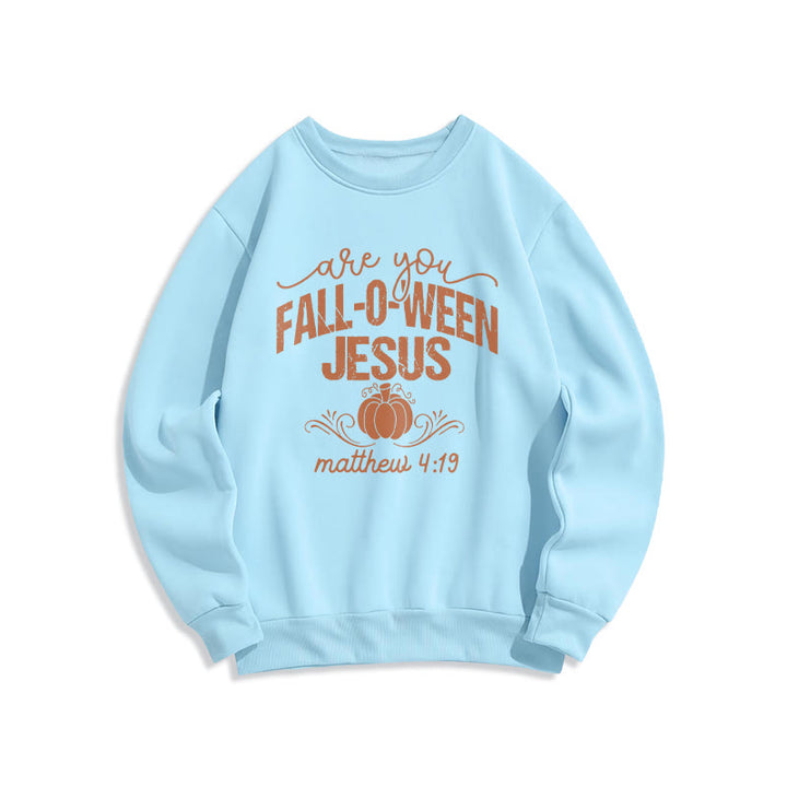 Christianartworkshop Automne pour Jésus Citrouille Foi Sweat-shirt en polyester doublé polaire - Bleu - 2XL - image 0