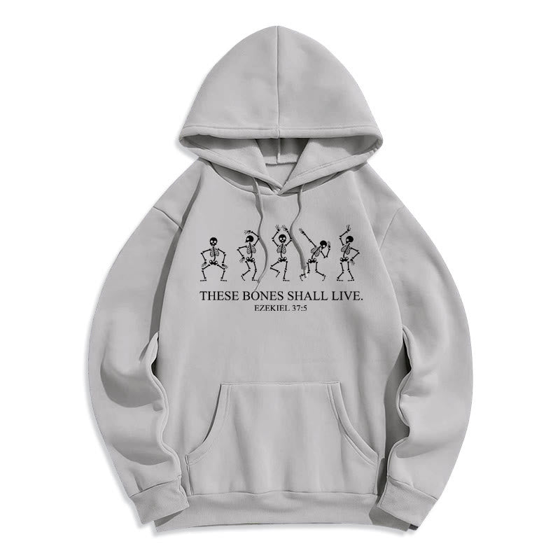 Christianartworkshop Ces os vivront Danse de la Foi Sweat à capuche en polyester doublé polaire - Gris - 2XL - image 0