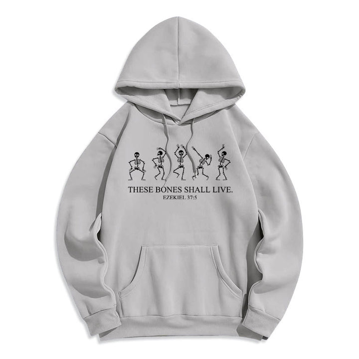 Christianartworkshop Ces os vivront Danse de la Foi Sweat à capuche en polyester doublé polaire - Gris - 2XL - image 0