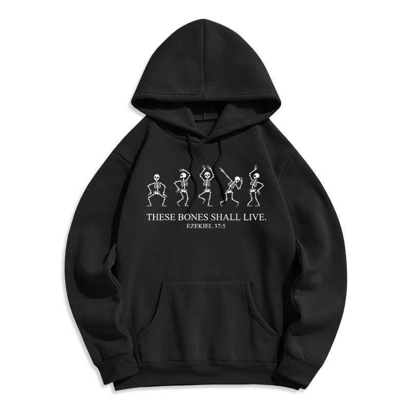 Christianartworkshop Ces os vivront Danse de la Foi Sweat à capuche en polyester doublé polaire - Noir - 2XL - image 8