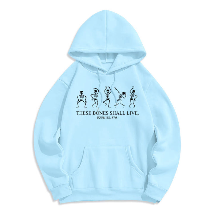 Christianartworkshop Ces os vivront Danse de la Foi Sweat à capuche en polyester doublé polaire - Bleu - 2XL - image 5